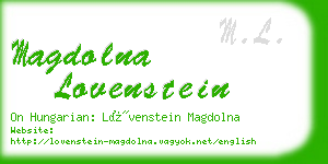 magdolna lovenstein business card